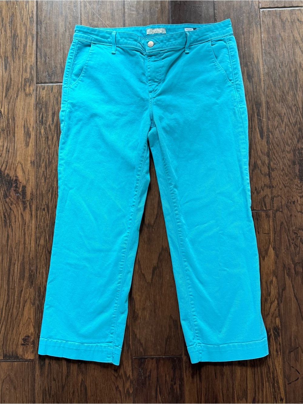 Vizcaino women’s Bright Turquoise Cropped denim Pants size 32